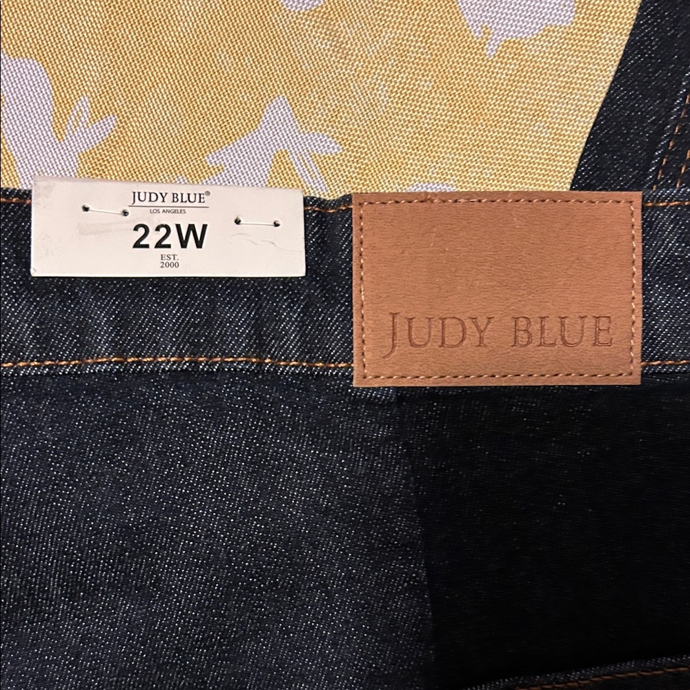 Judy Blue Dark Wash Wide Leg Blue Jeans Size 22W High Waist NWT - Picture 10 of 16